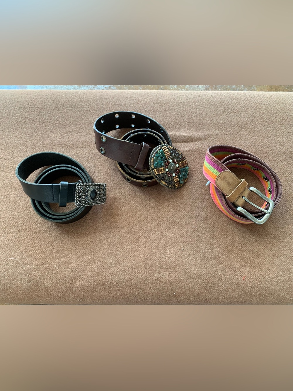 Lot of 3 Cabi Belts - Black, Brown, Multicolor - Size Medium